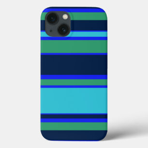 Bleu et vert rayures Coque-Mate coque iphone