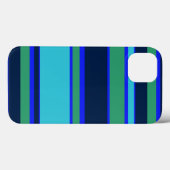Bleu et vert rayures Coque-Mate coque iphone (Verso (horizontal))