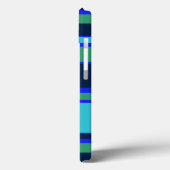 Bleu et vert rayures Coque-Mate coque iphone (Verso / Gauche)