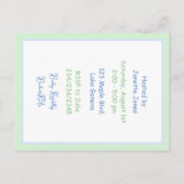 Bleu et vert Twin Boys Baby Shower Invitations (Dos)
