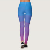 Bleu et violet ombre rayures Leggings (Dos)
