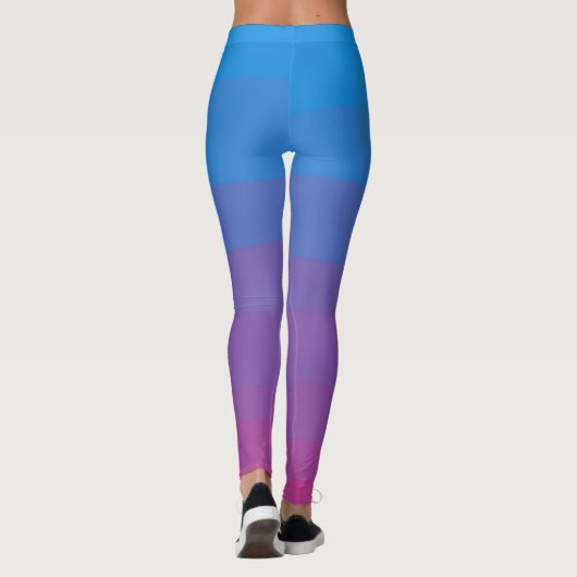 Bleu et violet ombre rayures Leggings (Dos)