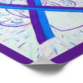 Bleu et violet sensibilisation Ruban Angel Poster (Coin)