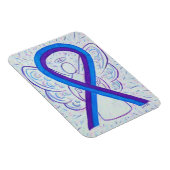 Bleu et violet sensibilisation Ruban Magnets d'art (Côté Droit)