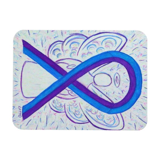 Bleu et violet sensibilisation Ruban Magnets d'art (Horizontal)