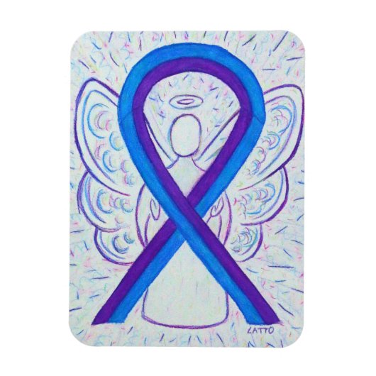 Bleu et violet sensibilisation Ruban Magnets d'art (Vertical)