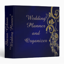 Bleu et wedding planner et organisateur d'or