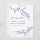 Bleu Éthéré | faire-part chic VERTICAL de save the (Devant)