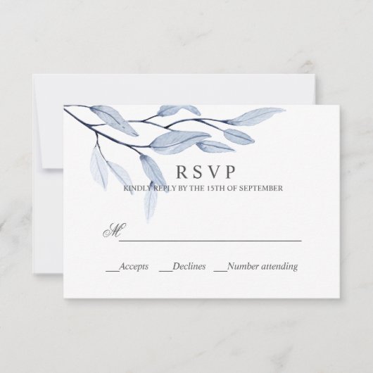 Bleu éthérée | RÉPONSE MARIAGE RSVP (Devant)