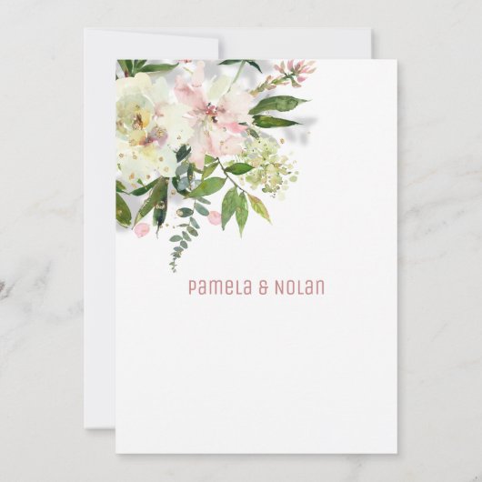 Bleu étincelant et Faire-part de mariage blanche (Dos)