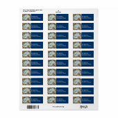 Bleu Étiquette de adresse Nature plage Shells Rock (Feuille entière)