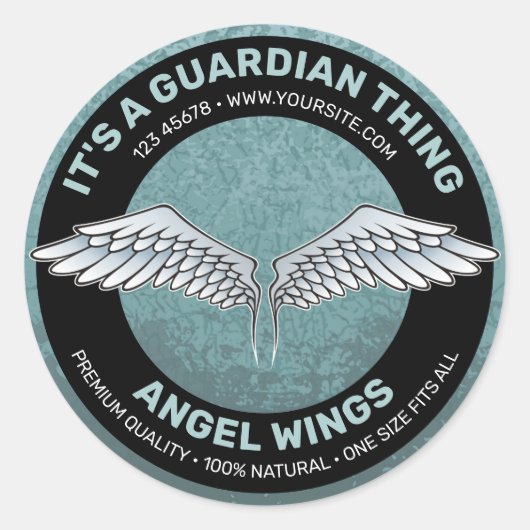 Bleu - Étiquette des ailes grises (Devant)