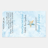 Bleu + Étiquettes de savon artisanal Starfish Beac (Devant)