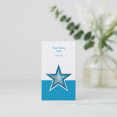 Bleu étoile carte de visite bleu blanc vertical (Debout devant)