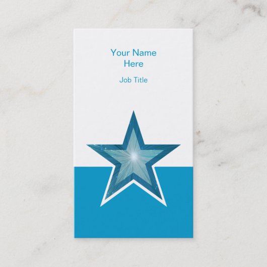 Bleu étoile carte de visite bleu blanc vertical (Devant)