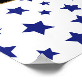 Bleu Étoiles avec message Affiche d'anniversaire (Coin)