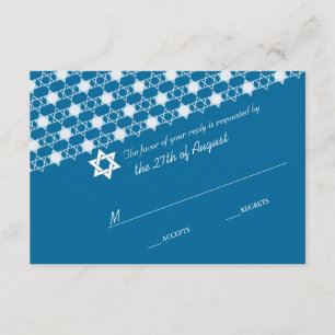 Bleu Étoiles Modernes De David Bar Mitzvah Carte R