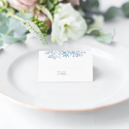 Bleu Eucalyptus Mariage Noir Cartes de Place