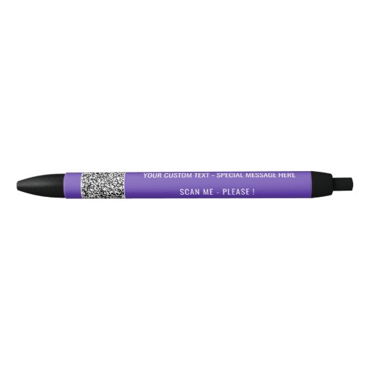 Bleu Exemple de stylo d'affaires avec QR Code et texte (Devant)