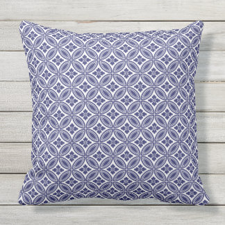 bleu extérieur et blanc de coussin d'accent de 20