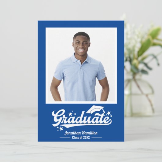 Bleu Faire-part de diplôme (Debout devant)