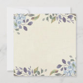 Bleu faire-part de mariage floral hydrangea (Dos)