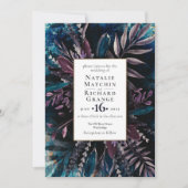 Bleu Faire-part de mariage sombre et humide (Devant)