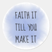 Bleu Faith It Classic Sticker rond (Devant)
