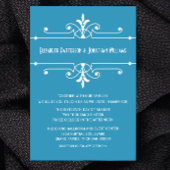 Bleu Fancy Mariage Ornemental Invitation