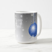 Bleu fantaisie Ornement de Noël Café Mug (Devant droit)