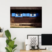 Bleu Fenêtre - Poster (Bureau à domicile)