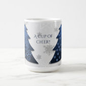 Bleu Festif Arbre de Noël Café Mug (Centre)