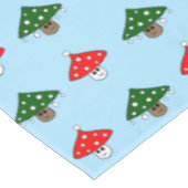 Bleu Festif Champignons Nappe (Angle)