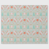 Bleu Festive Joli cadeau de Noël Papier enveloppan (Plat)