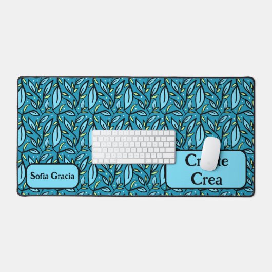 Bleu Feuille Bilingue Créer / Créa & Nom Bureau Ma (Clavier et souris)