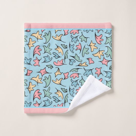 Bleu Feuille Pastel (Gant de toilette)