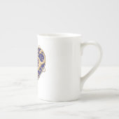 Bleu Filigree Coeur Mug (Droite)