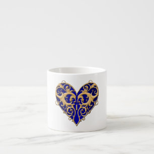 Bleu Filigree Coeur Mug