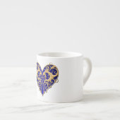 Bleu Filigree Coeur Mug (Devant droit)