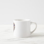 Bleu Filigree Coeur Mug (Droite)