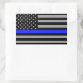 Bleu fin Drapeau Rectangle Stickers brillant (Sac)