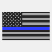 Bleu fin Drapeau Rectangle Stickers brillant (Devant)