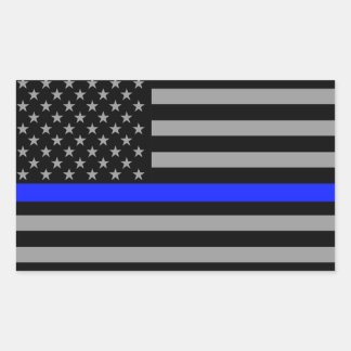 Bleu fin Drapeau Rectangle Stickers brillant