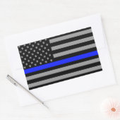 Bleu fin Drapeau Rectangle Stickers brillant (Enveloppe)
