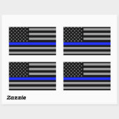 Bleu fin Drapeau Stickers brillant (Feuille)