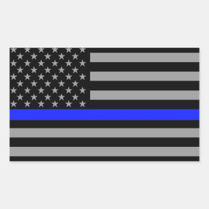 Bleu fin Drapeau Stickers brillant