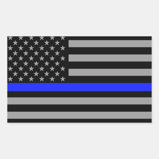 Bleu fin Drapeau Stickers brillant (Devant)