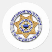 Bleu fin Sticker rond classique unique en son genr (Devant)