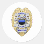 Bleu fin Sticker rond classique unique en son genr (Devant)