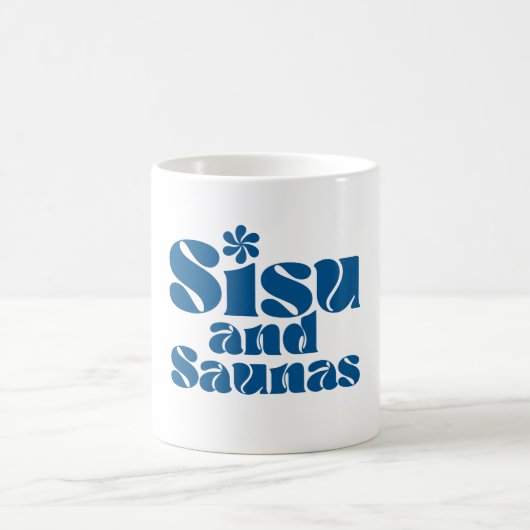 Bleu finlandais Sisu et Saunas café Mug (Centre)